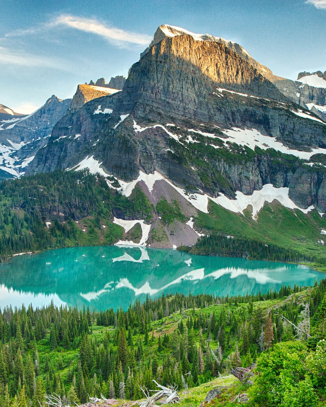 mountains in glacier national park in montana, usa