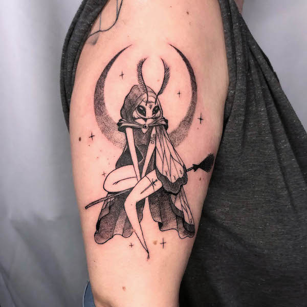 Witchy moth tattoo by @luikwiatkowska_tattoo