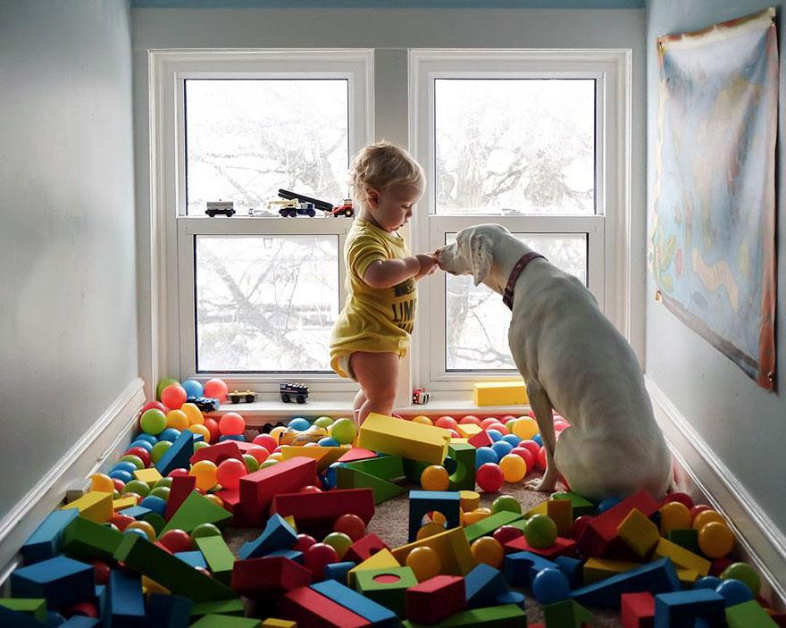 The pair are inseparable and even play with their toys together