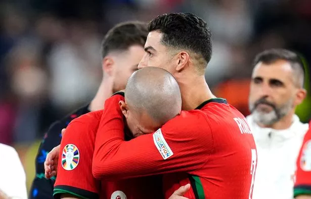 The forward was seen consoling Pepe after the match