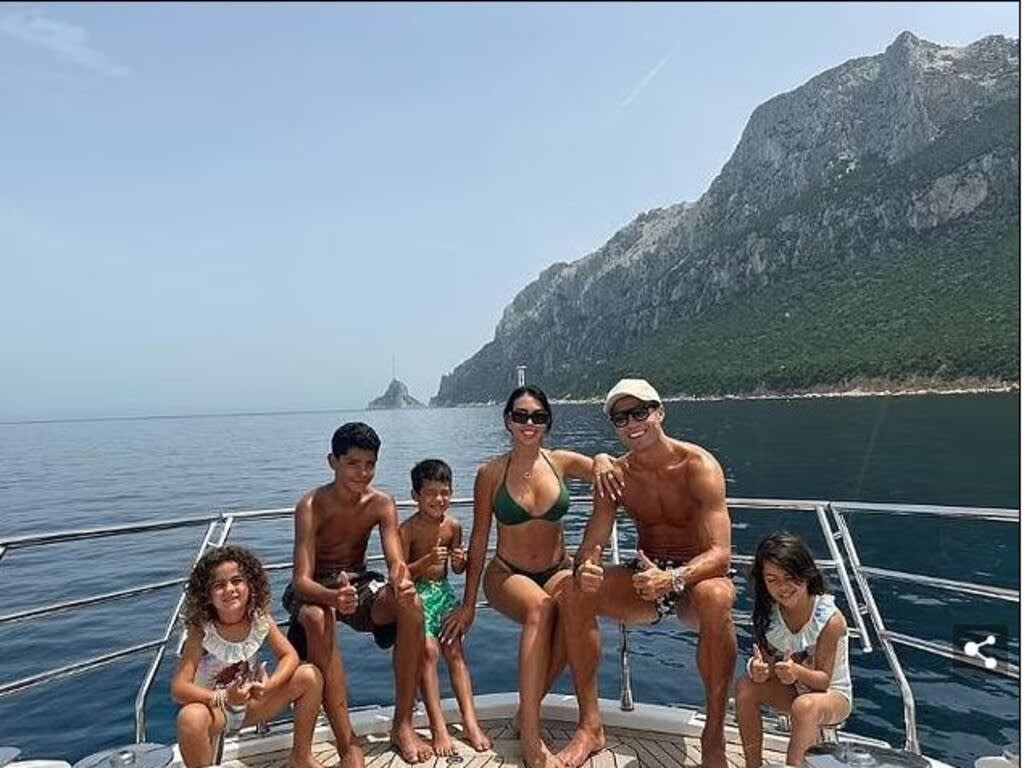 Ronaldo and his family.