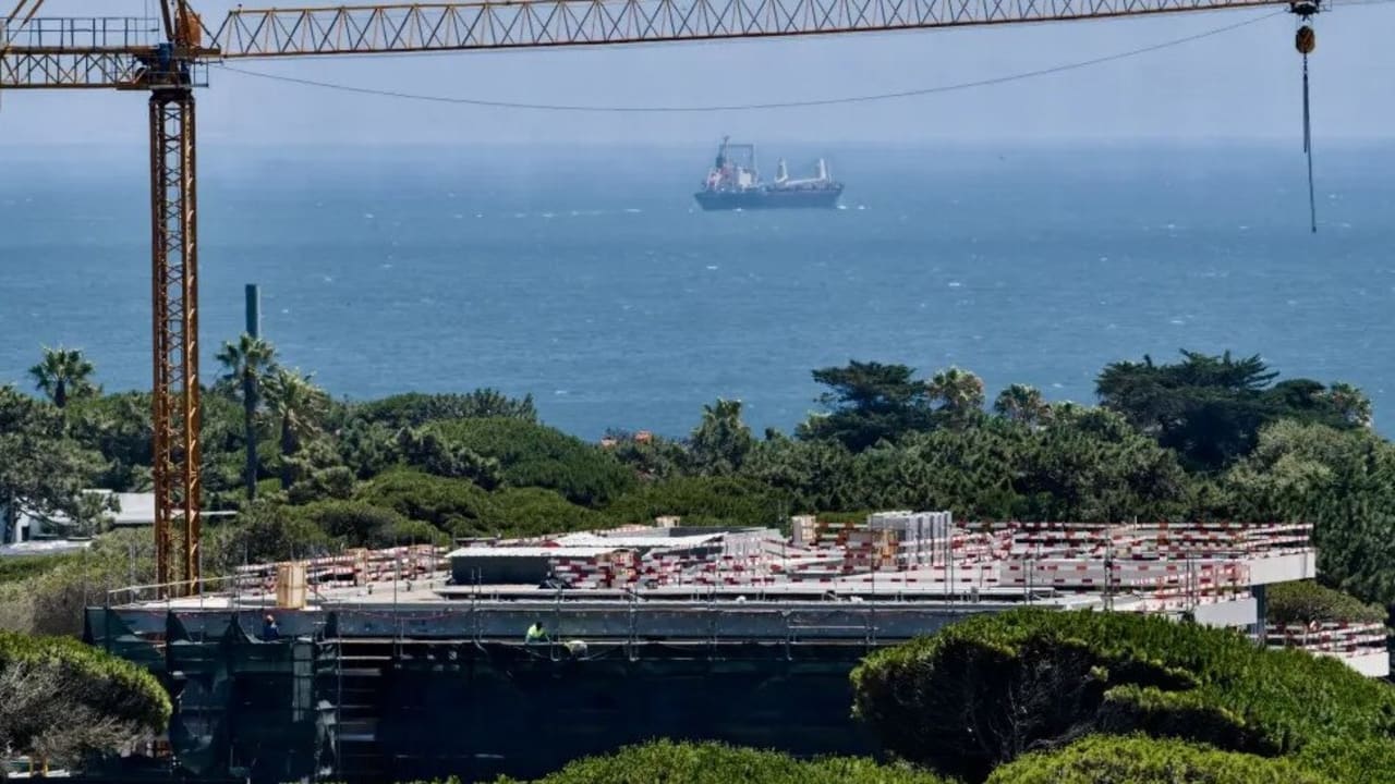 Construction workers are seen at Cristiano Ronaldo’s under construction mansion on July 3, 2023. Picture: Corbis via Getty Images