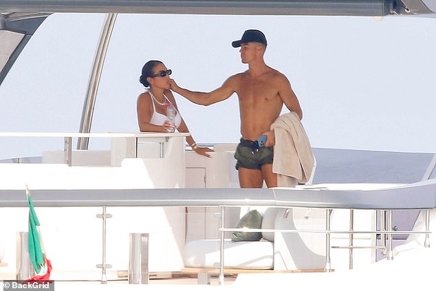 The couple put on a tactile display on the yacht